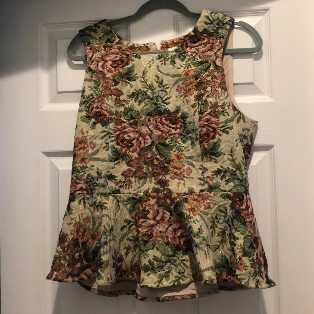 Anthropologie Line and Dot Peplum blouse